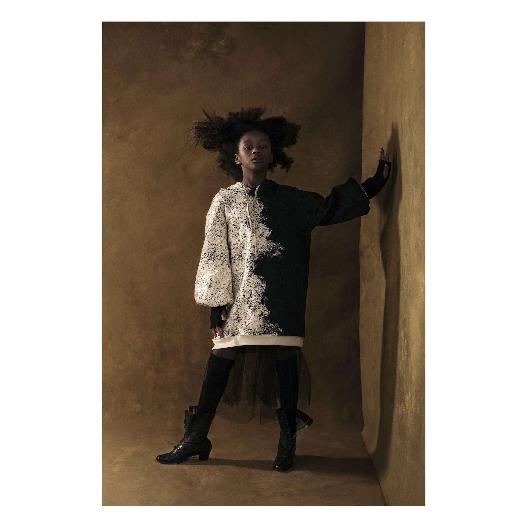 Little Creative Factory - Robe Sweat Scribble - Fille - Ecru