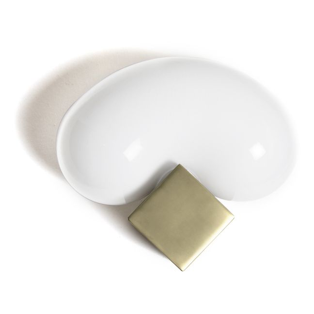 Aplique Beluga de cristial opalino | Dorado