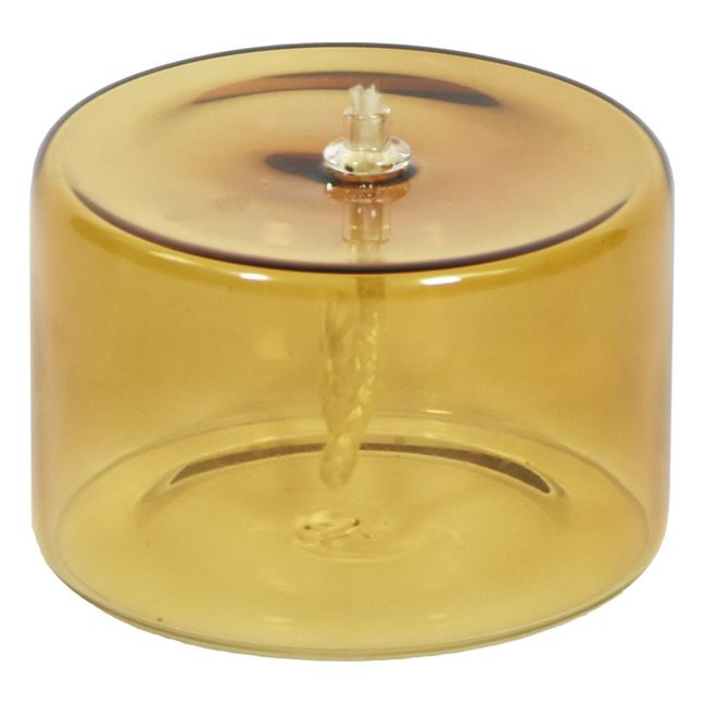 Glass Oil Lamp Amber