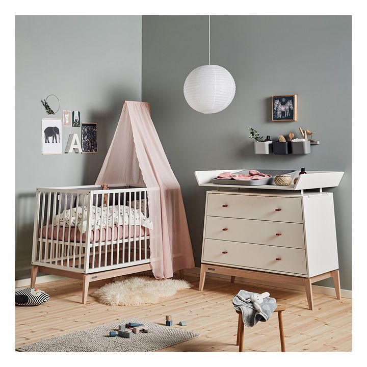 Luna Oak Chest of Drawers 3 Drawers White Leander Design Baby