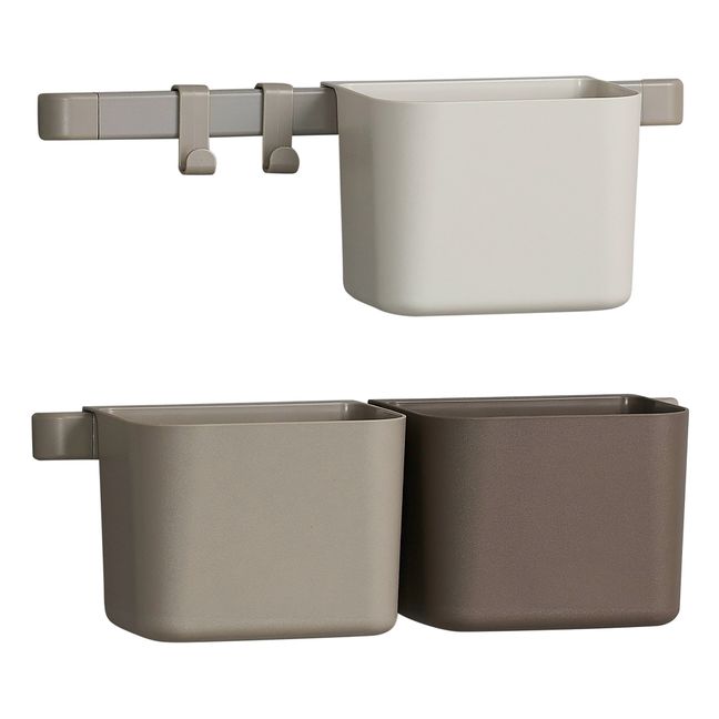 Organiseurs - Set di 3 e 2 supporti murali  | Beige
