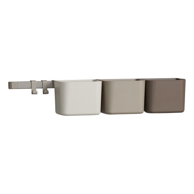 Organizadores - Set de 3 y 1 soporte de pared | Beige