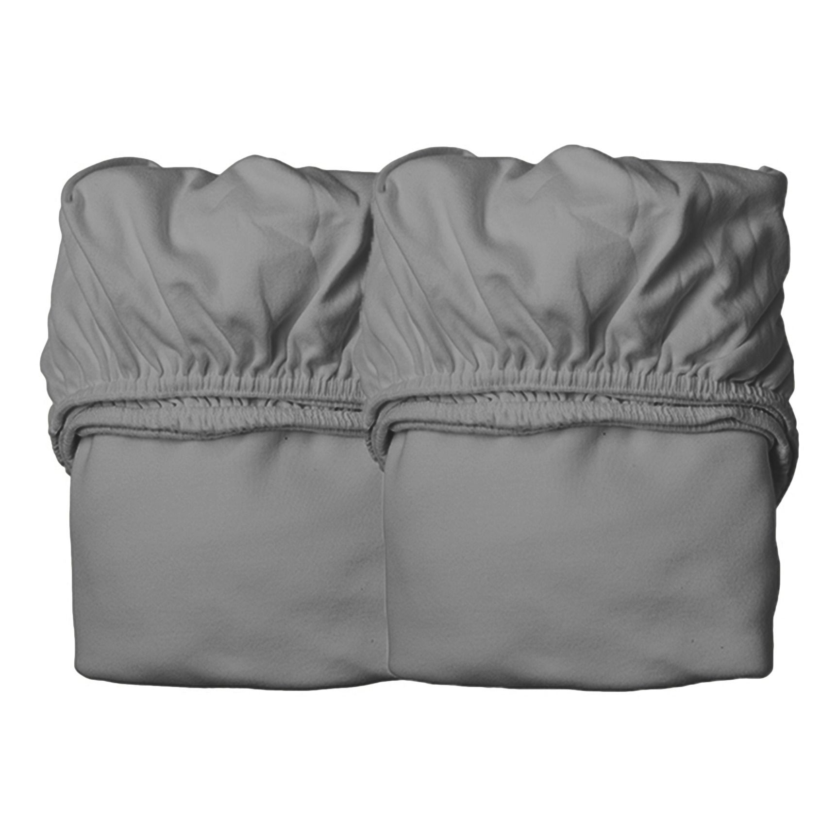 Leander - Draps-housses en coton bio - Set de 2 - Gris