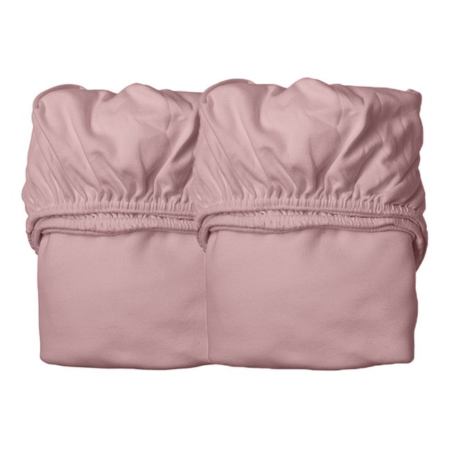 Organic Cotton Fitted Sheets - Set of 2 Pale pink
