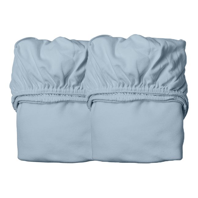 Organic Cotton Fitted Sheets - Set of 2 Light blue
