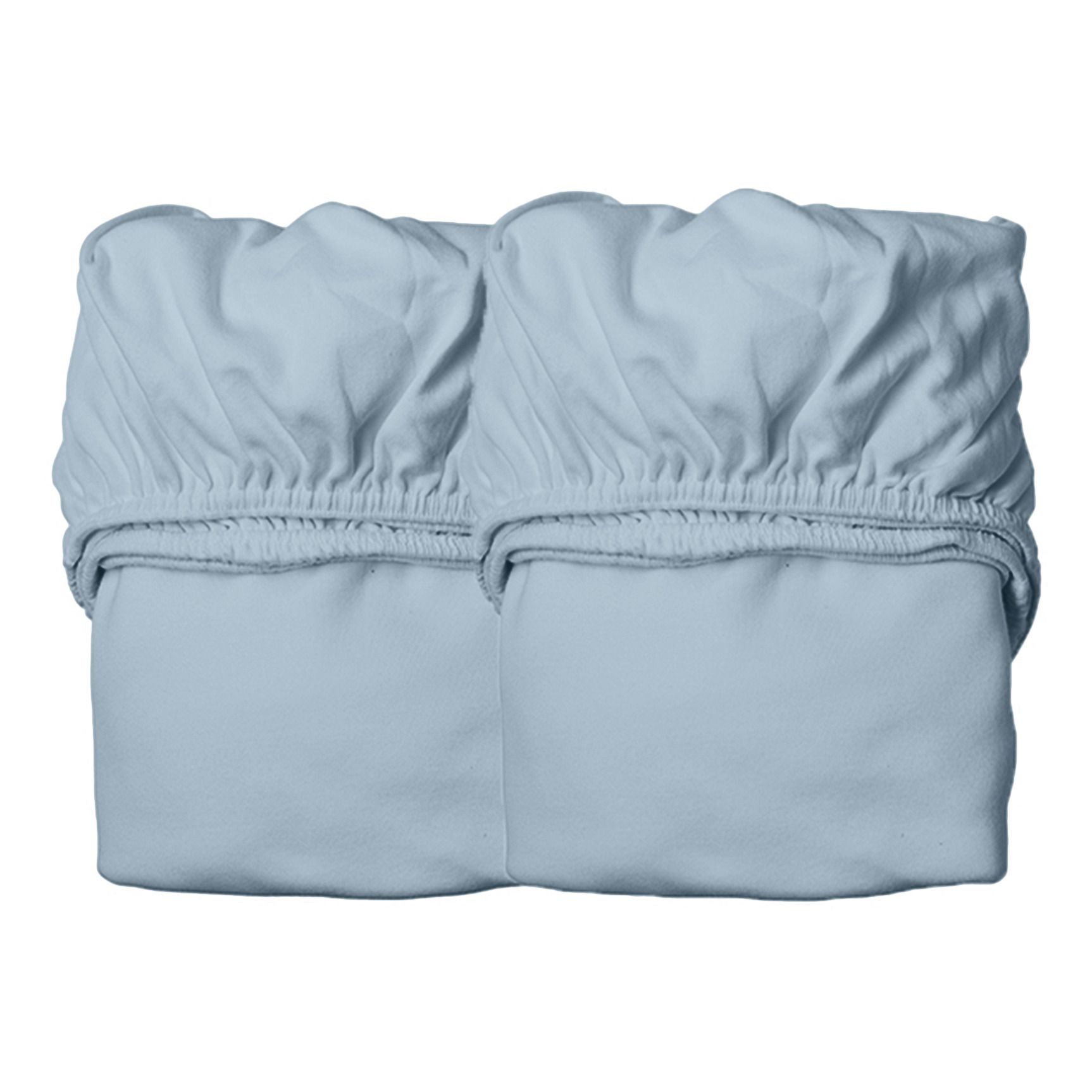 Leander - Draps-housses en coton bio - Set de 2 - Bleu ciel