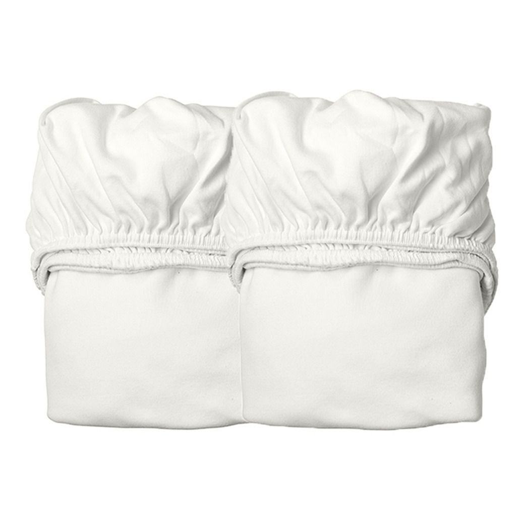Leander - Draps-housses pour berceau en coton bio - Set de 2 - Blanc