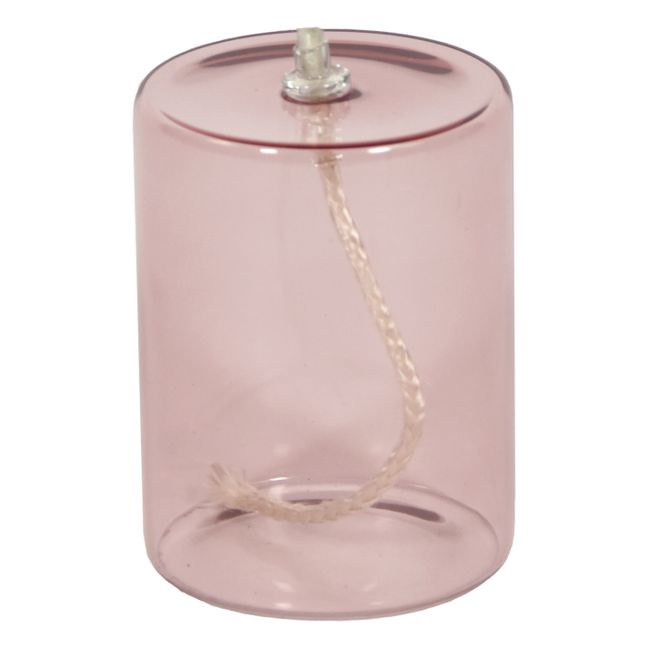 Lampada a olio, in vetro | Rosa