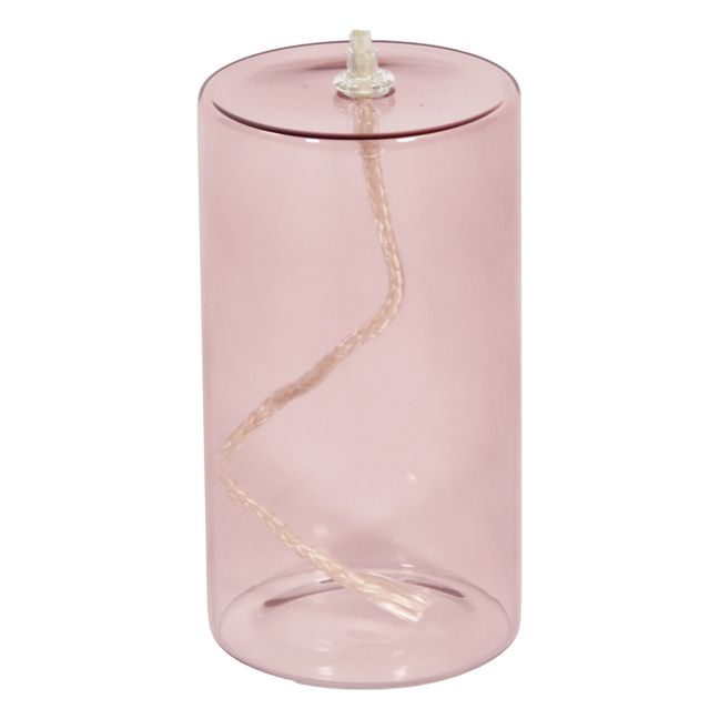 Lampada a olio, in vetro | Rosa