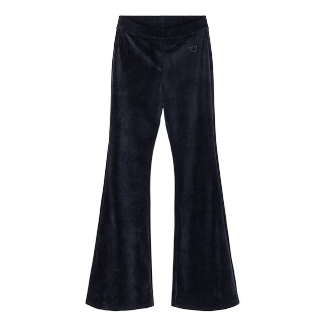 Pantaloni in velluto Flare Frances Blu marino
