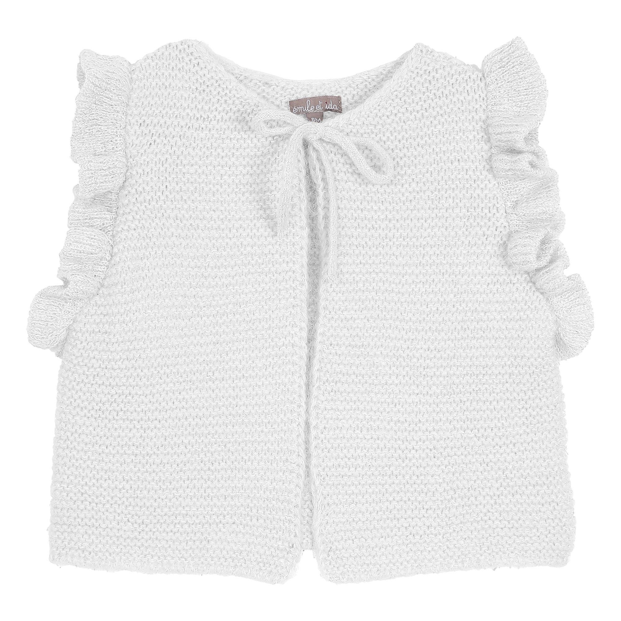 Emile et Ida - Gilet Alpaga Lurex - Fille - Ecru
