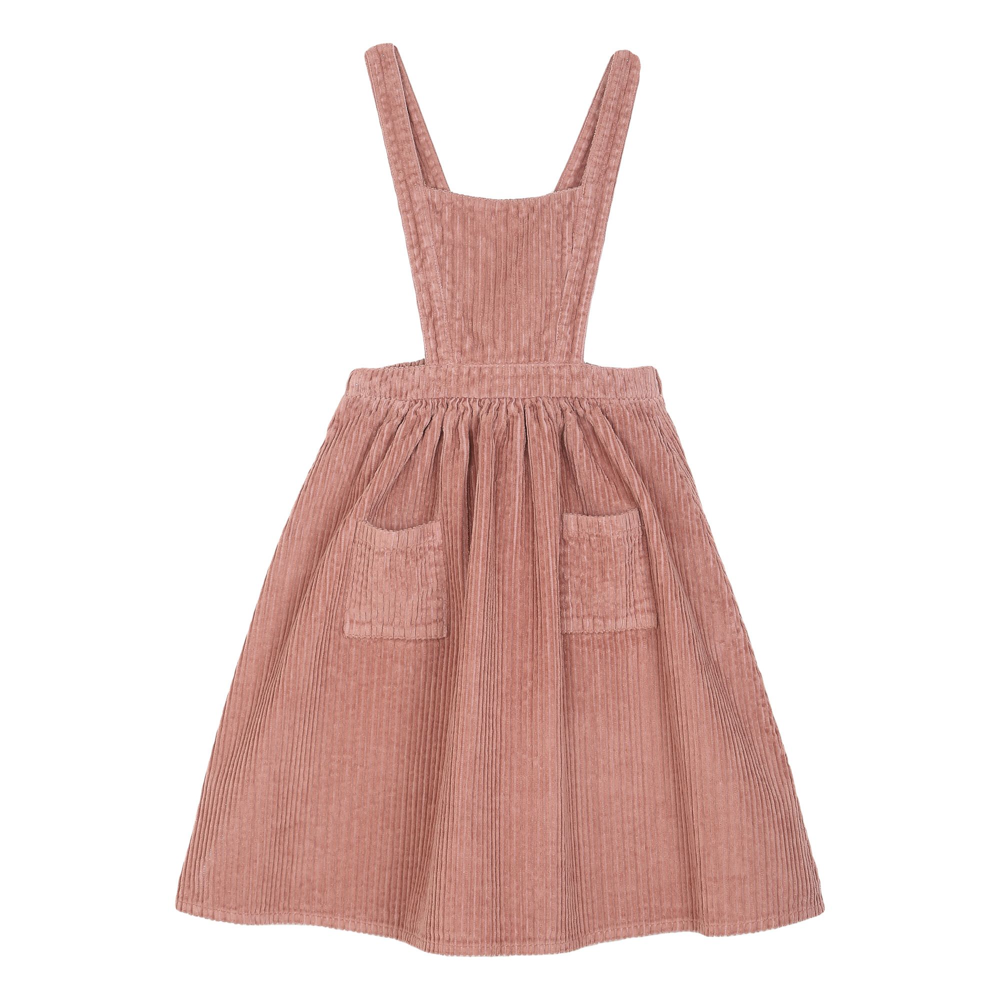 Emile et Ida - Robe Tablier Velours - Fille - Vieux Rose