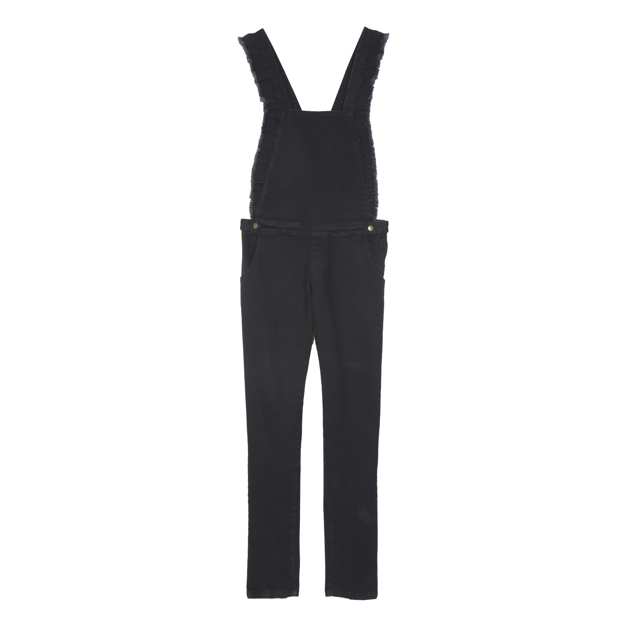black jean overalls women's