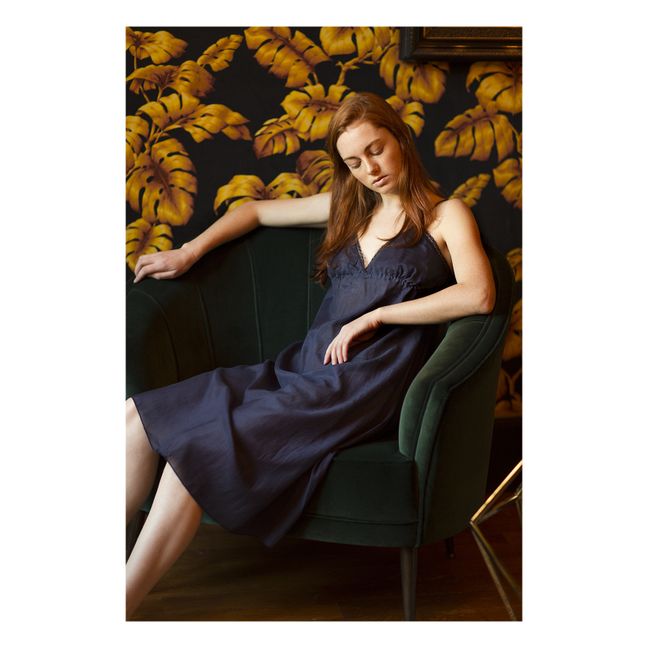 Josephine Long Nightie | Midnight blue