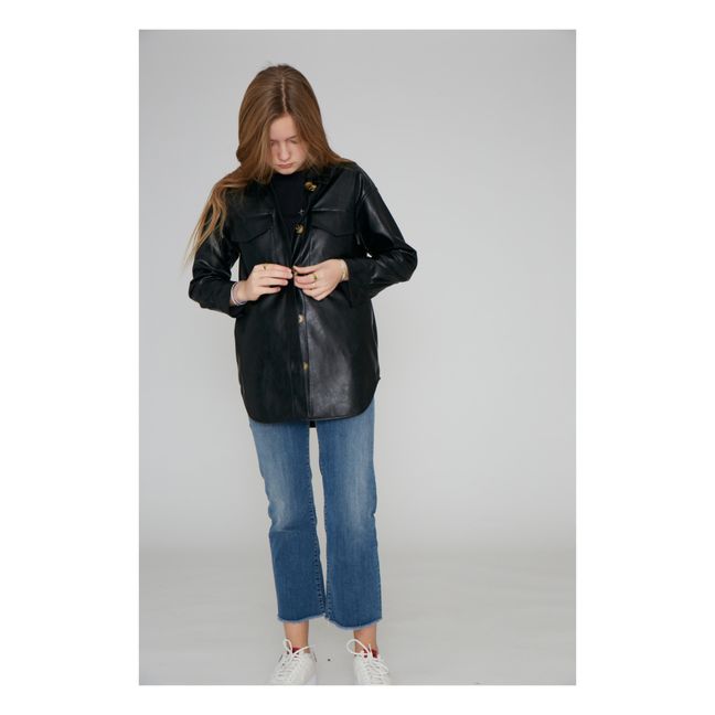 Overshirt Recycelt Kunstleder Marie | Schwarz