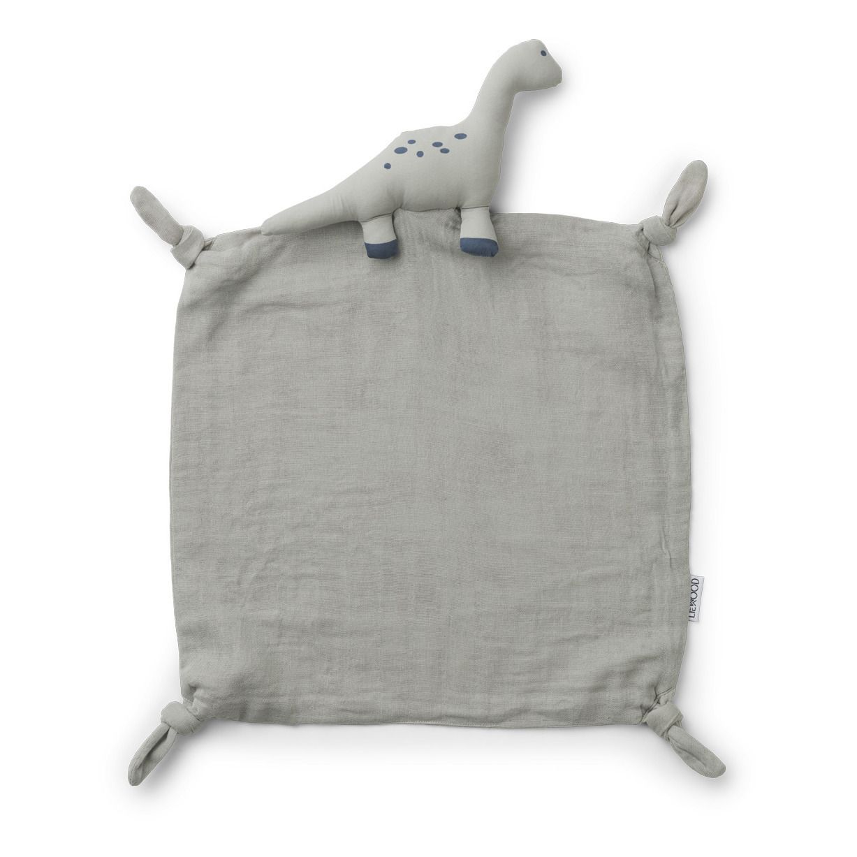 Liewood - Doudou Agnete Dino dove en coton bio - Bleu ciel
