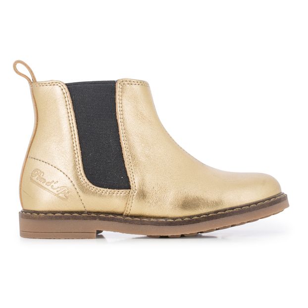 gold chelsea boots
