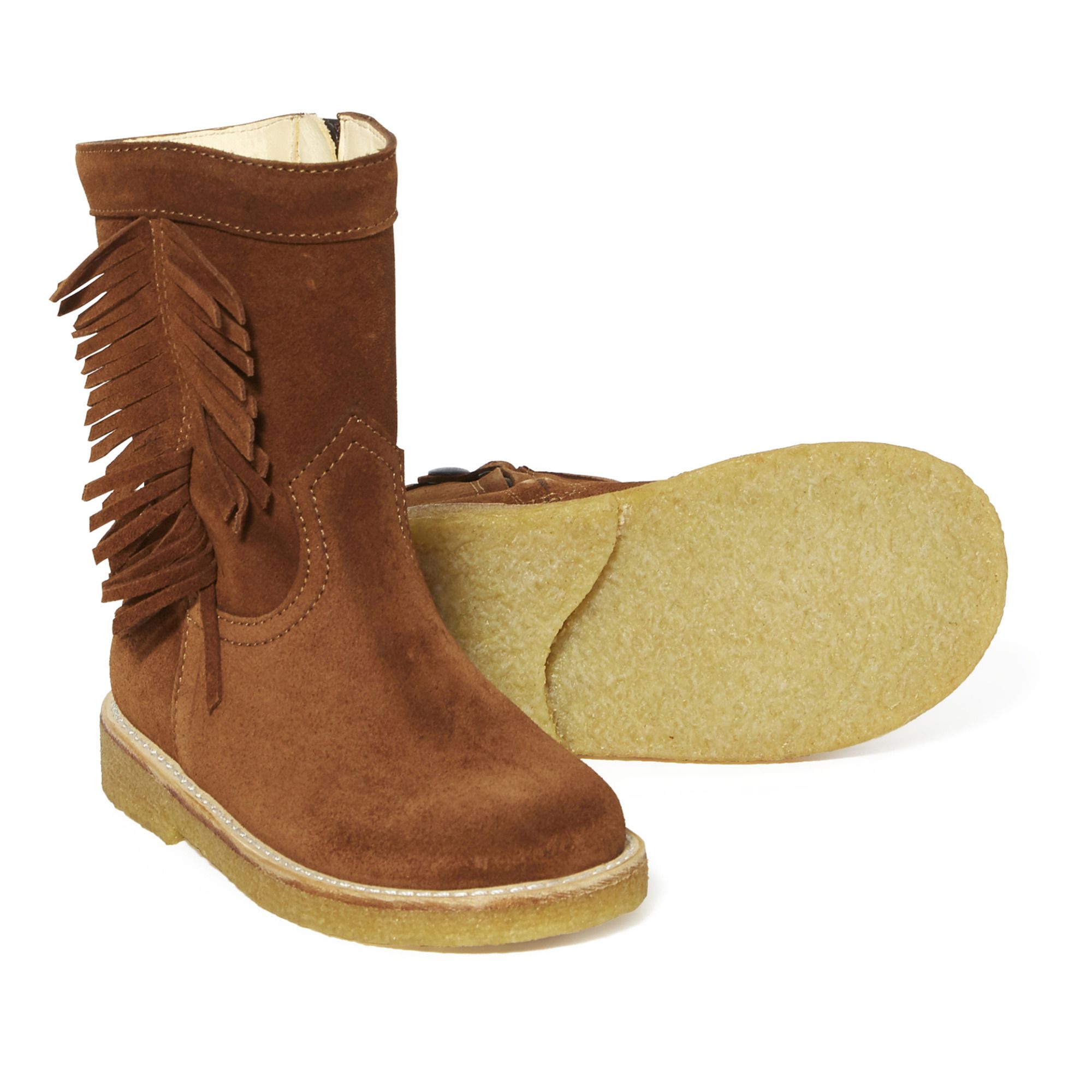 Botas de ante con flecos Caramelo Angulus Calzado Infantil