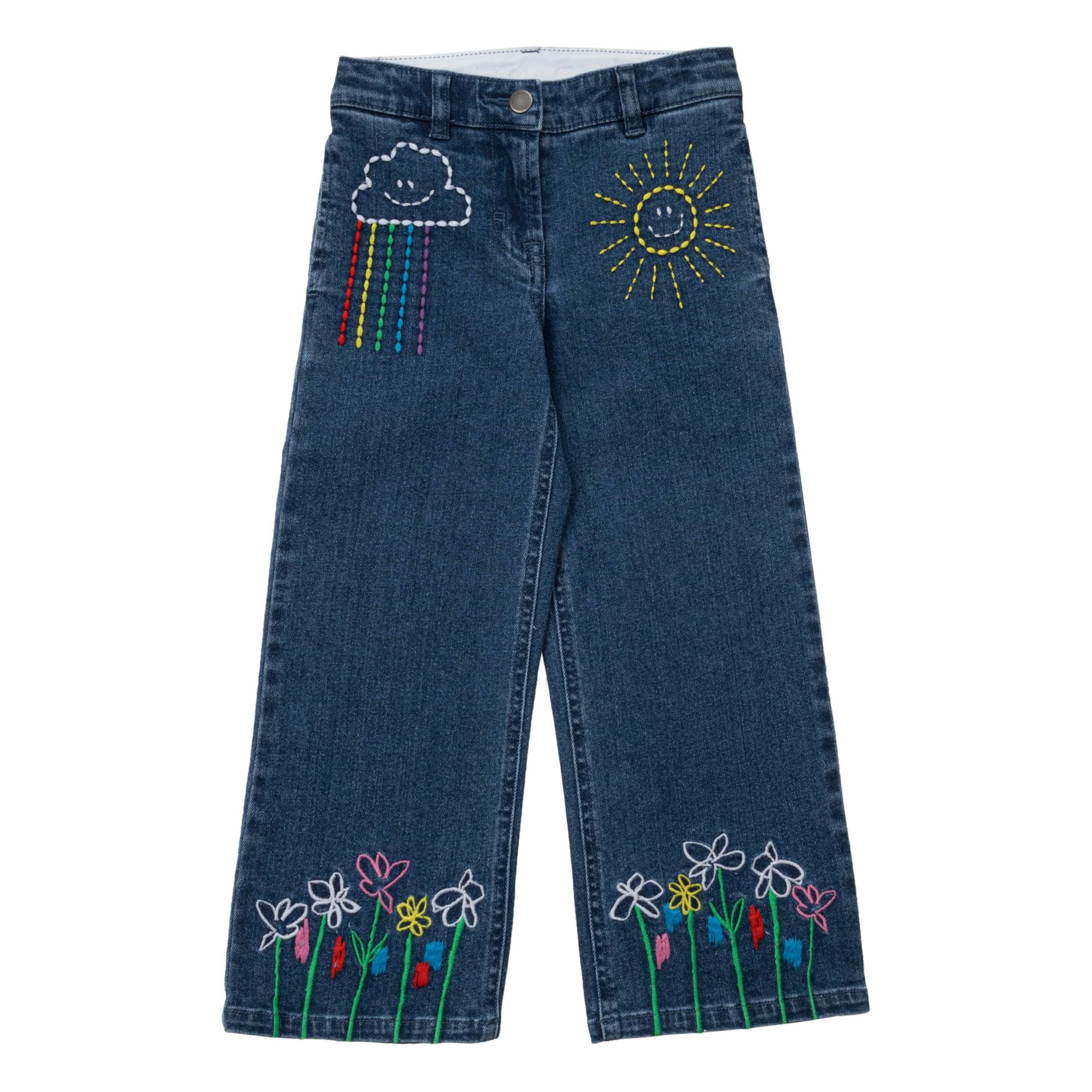 embroidered flare jeans