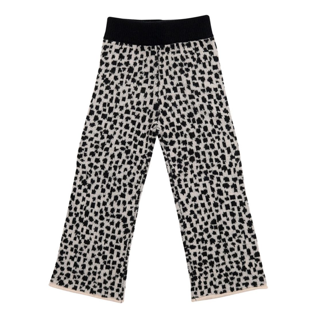Maed For Mini - Pantalon Maille Leopard Alpaga - Fille - Ecru