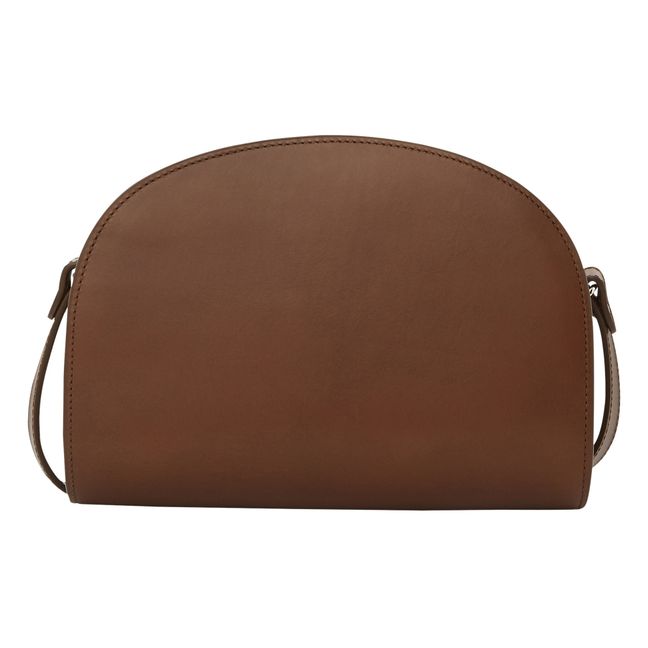 Sac Demi Lune Cuir Lisse | Noisette