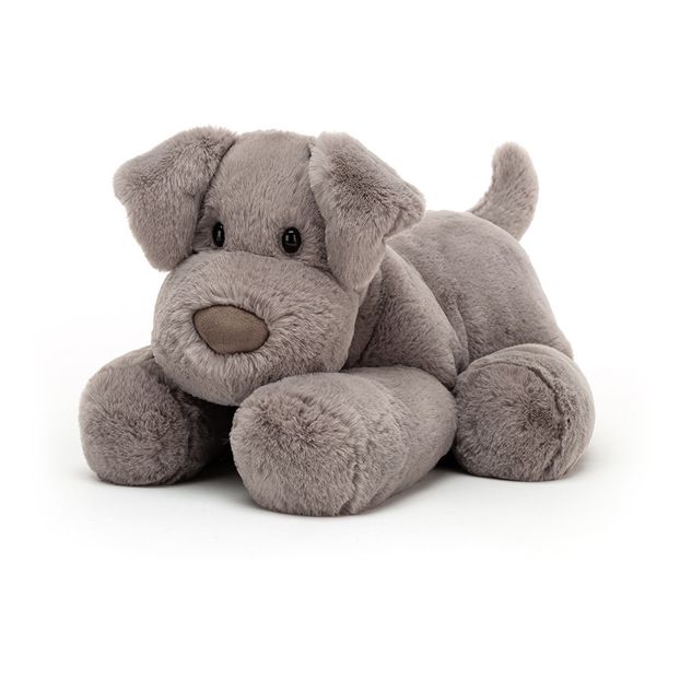 grey stuffed dog