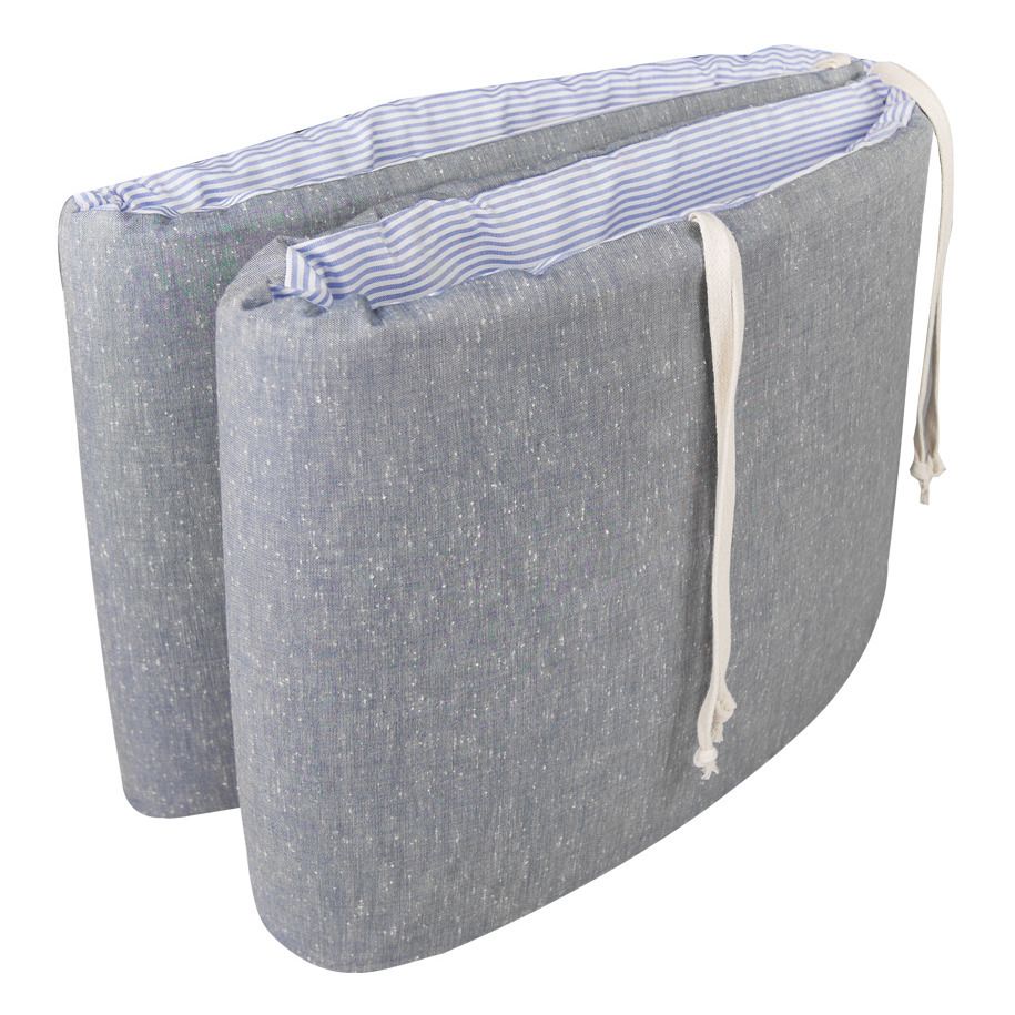 La Petite Collection - Tour de lit Chambray en coton 30x180 cm - Gris