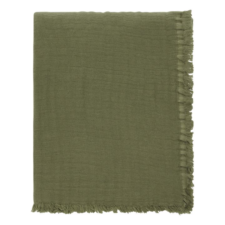 Manta de de algodón Vanly | Verde Kaki- Imagen del producto n°0