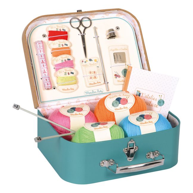 Valigia cucito - Set di 21 accessori | Blu