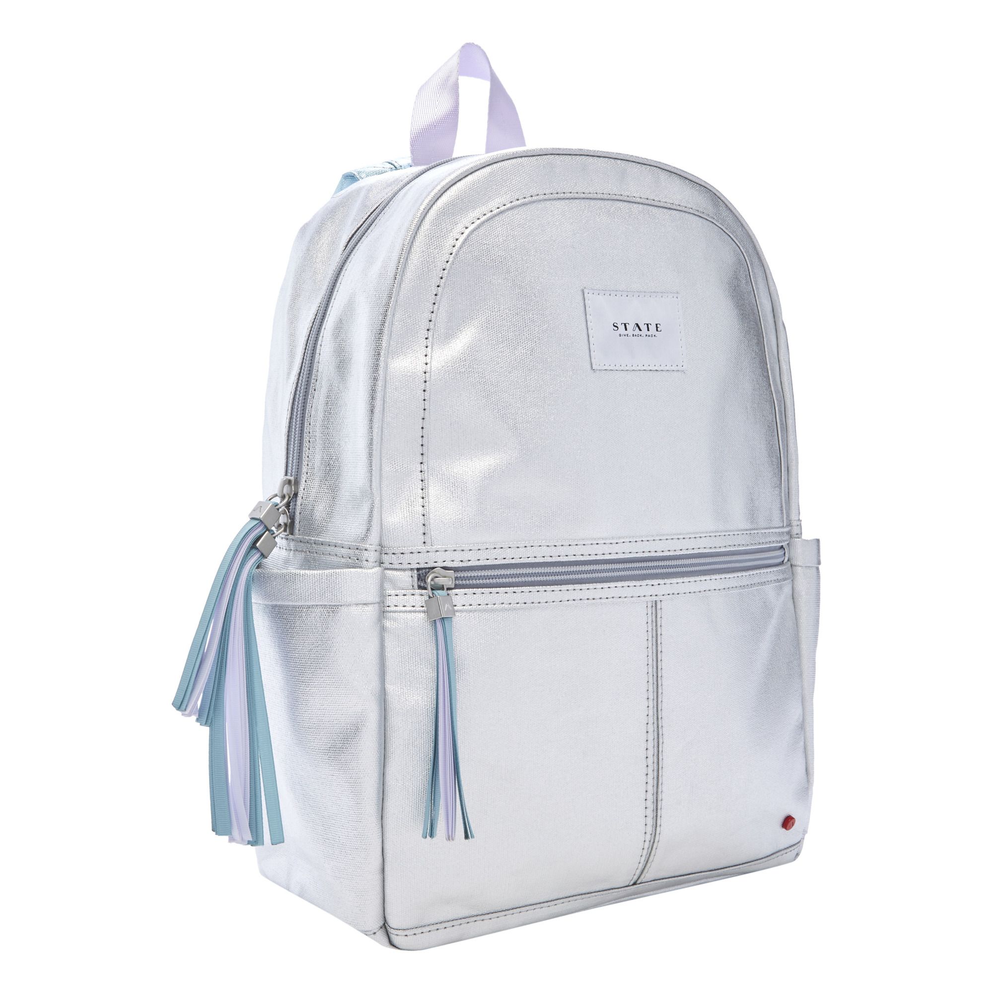 Silver shop holographic backpack