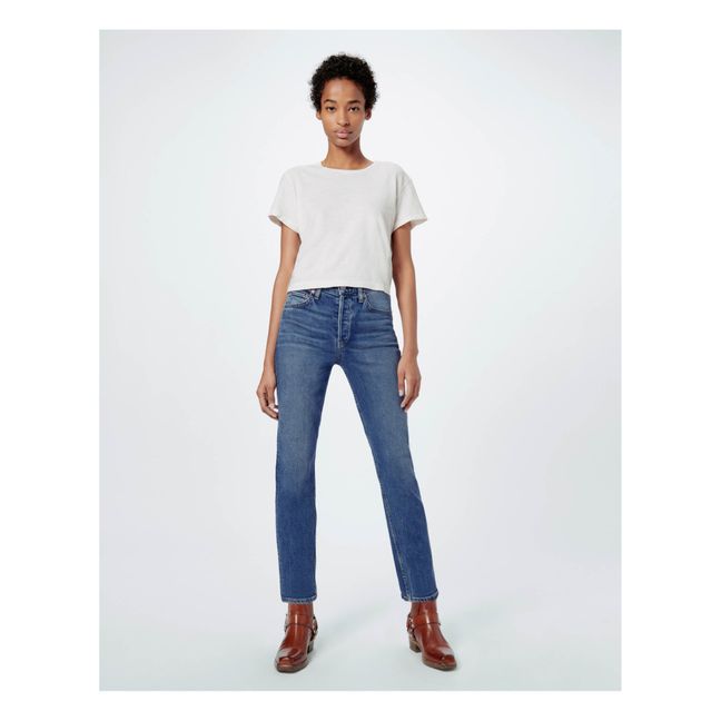 Jeans Slim High Rise Ankle Crop Chilled Indigo