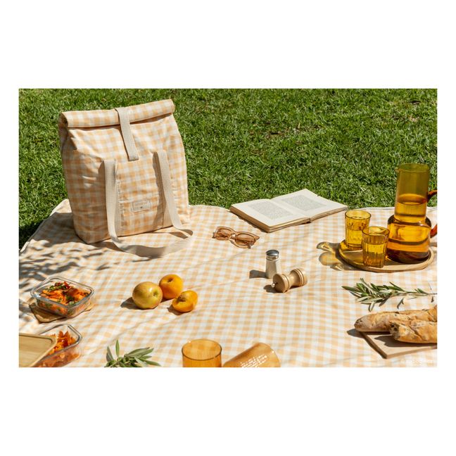 Beschichtete Baumwolltischdecke Waterproof | Melon Vichy