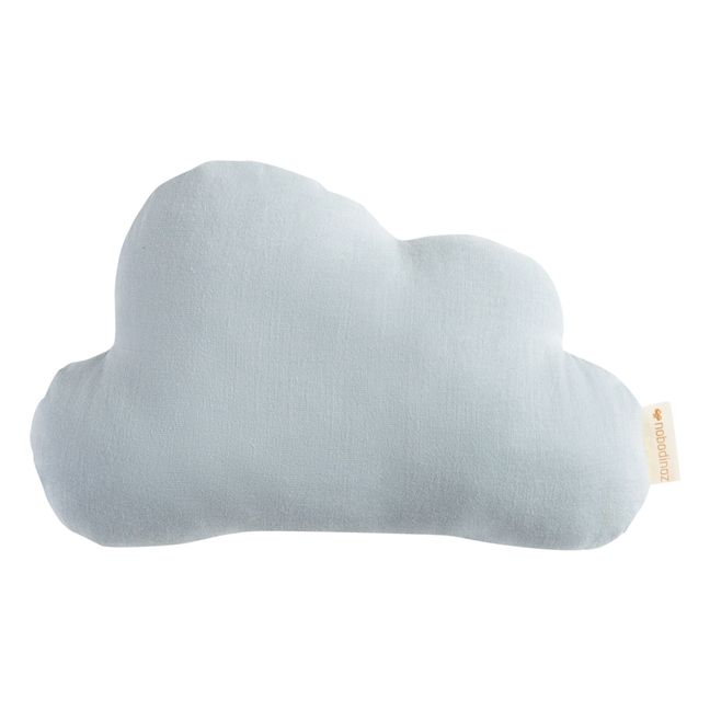 Coussin nuage en coton bio Bleu