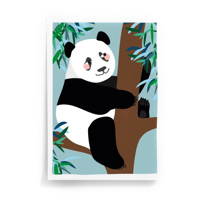 Affiche Panda A3 Bleu
