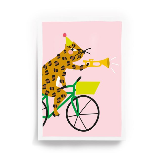 Leo A4 Poster | Pale pink