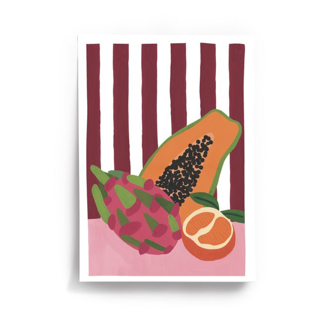 Poster Fruit Lover A4 Burgunderrot