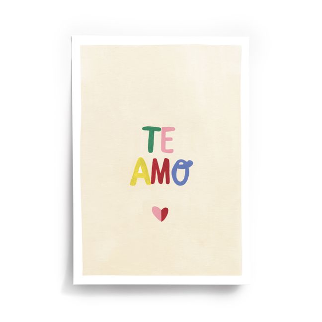 Te Amo A4 Poster | Powder pink