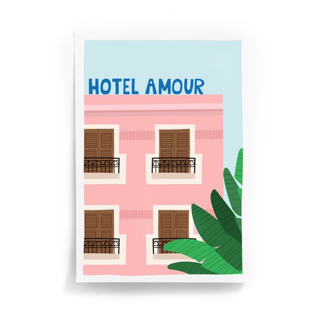 Affiche Hôtel Amour A4 | Rose