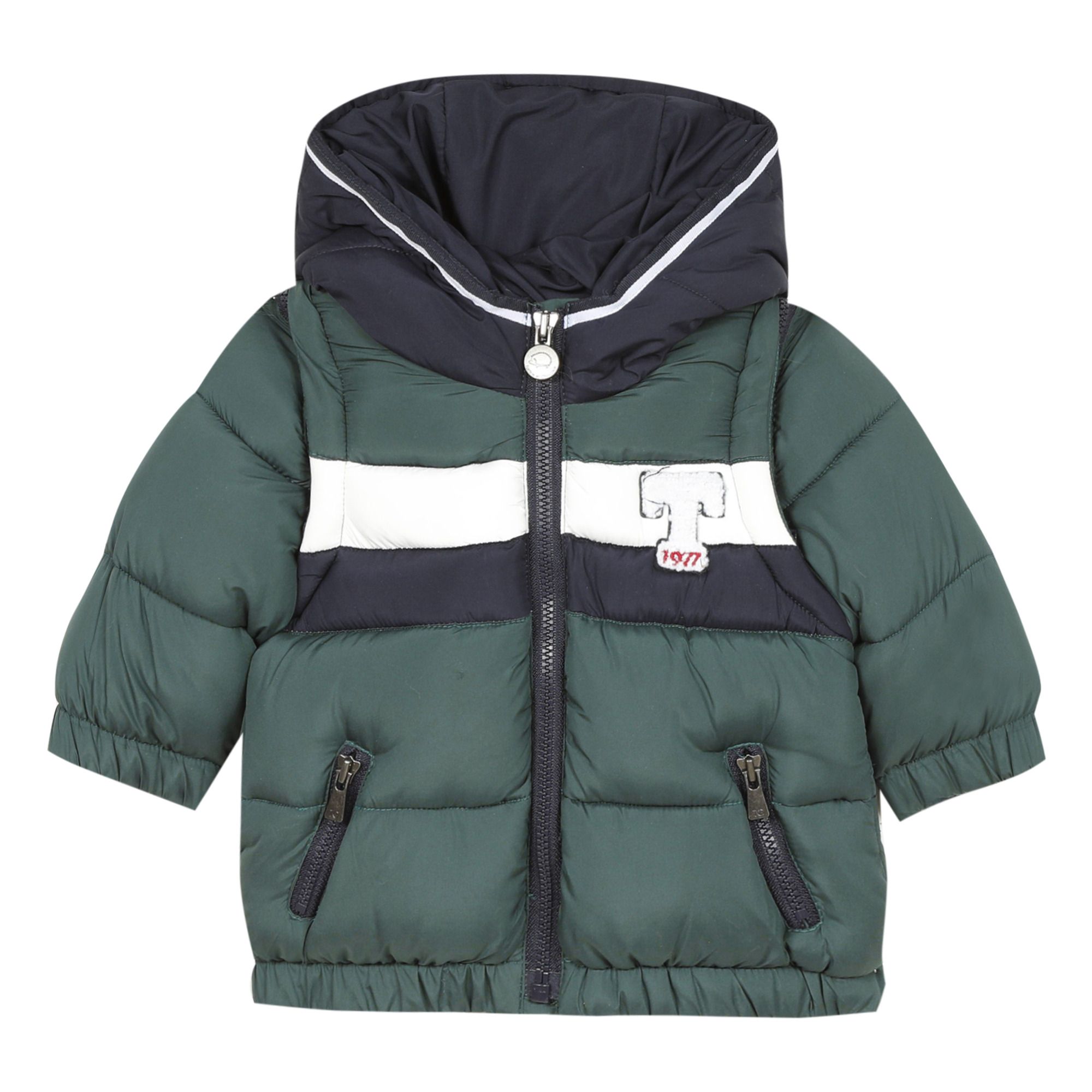 Tartine et Chocolat - Doudoune Bicolore Manches Amovibles - Fille - Vert