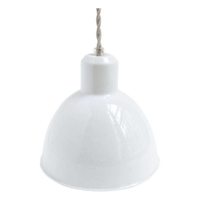 Paulette Glazed Porcelain Pendant Lamp | White