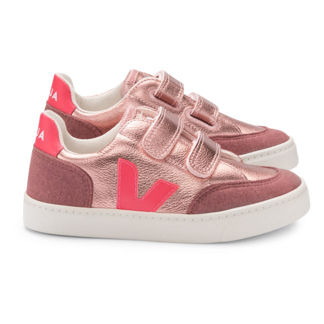 V-12 Leather Velcro Sneakers Pink Gold