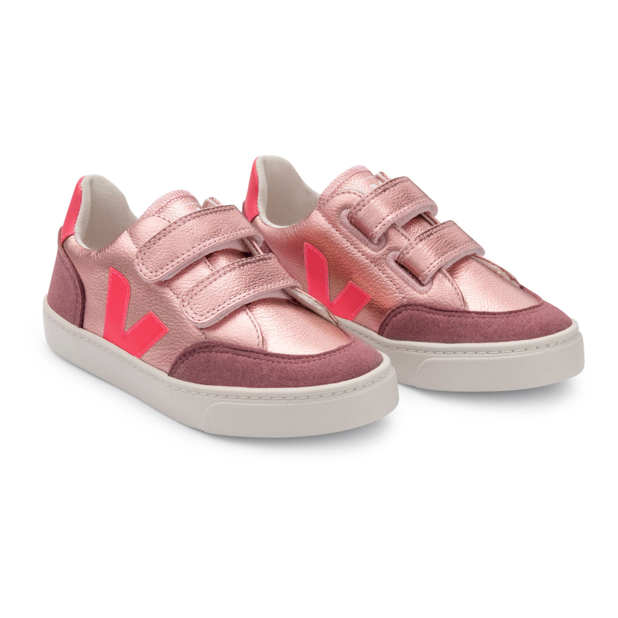 V-12 Leather Velcro Sneakers Pink Gold- Product image n°1