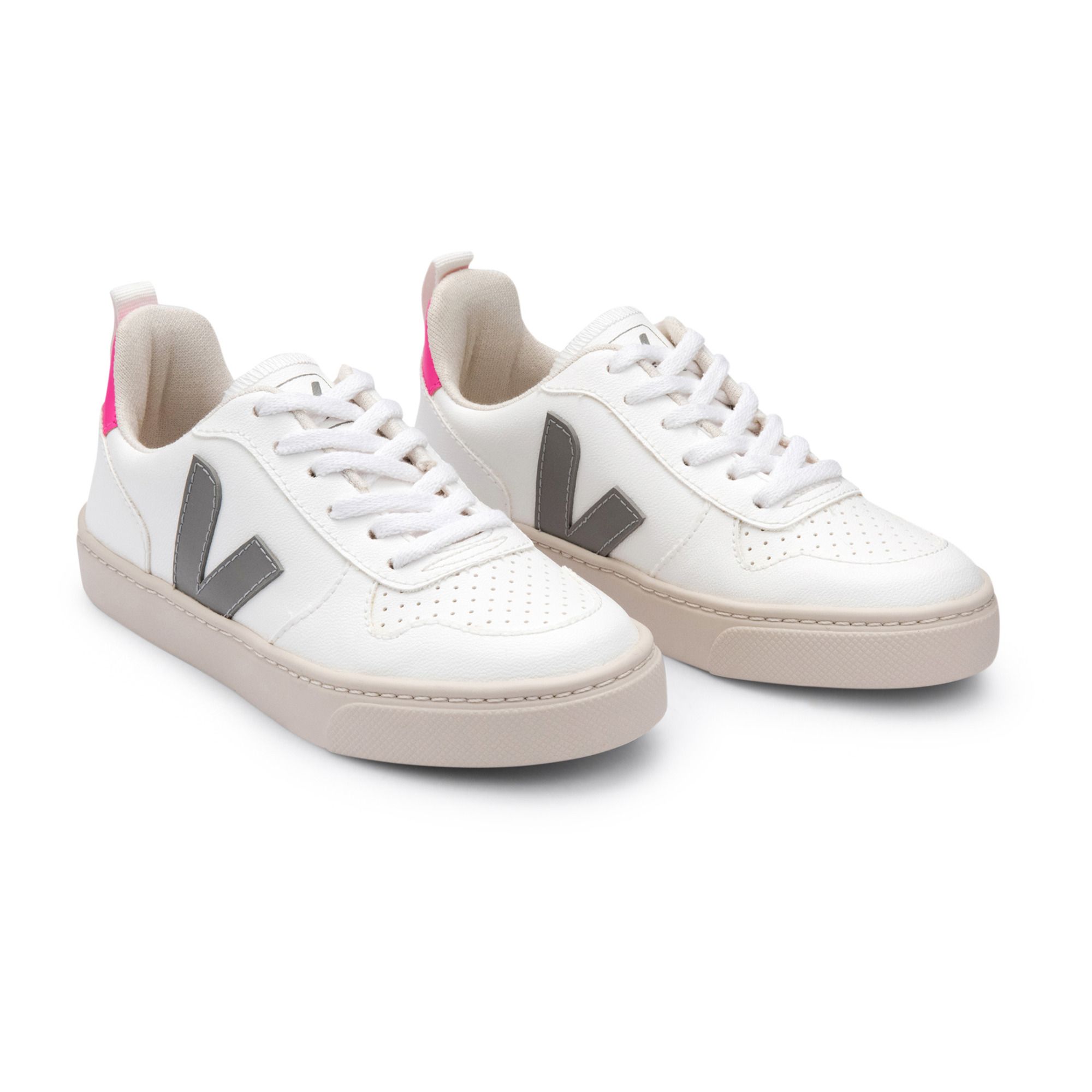 Scarpe da ginnastica con lacci Vegan V10 Rosa fluo Veja Scarpe