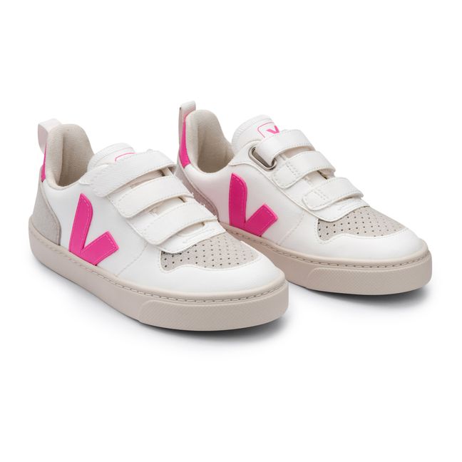 V-10 Leather Velcro Sneakers Fluorescent pink
