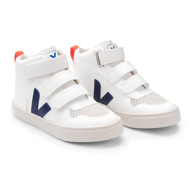 Hi-top V-10 Leather Velcro Sneakers Blue