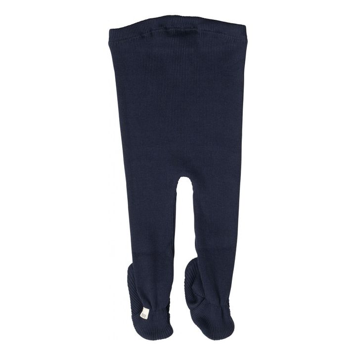 Legging à Pied Bamse Soie et Coton | Bleu marine- Image produit n°2