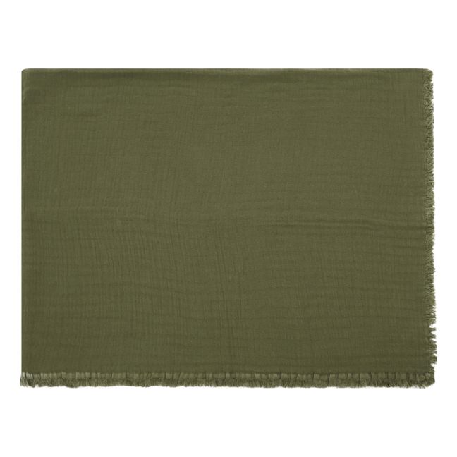 Plaid in garza di cotone Vanly | Verde militare