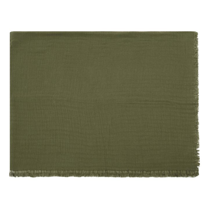 Vanly Cotton Muslin Throw Blanket | Khaki- Product image n°1