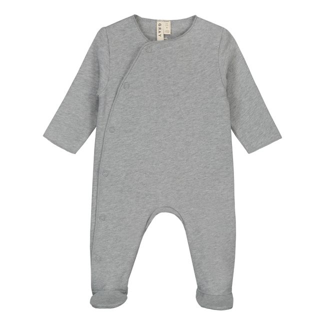 Pyjama Neugeboren aus Bio-Baumwolle Grau