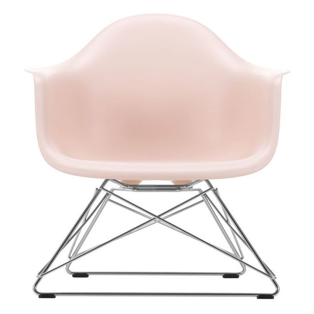 Sillón LAR Plastic -base cromada - Charles & Ray Eames Rosa pálido